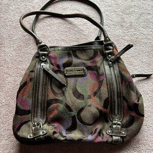 Rosetti Brown Geometric Pattern Y2K Shoulder Bag